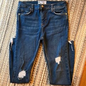 Free People Skinny High-Waisted Jeans - Size 26